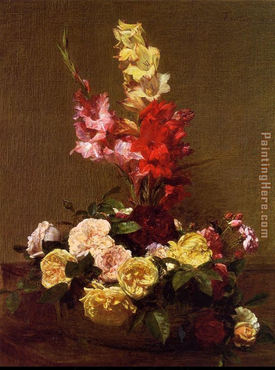 Gladiolas and Roses